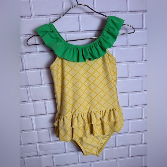 Gymboree Yellow Swimsuit with Green Accents/girls size 8 - Picture 2 of 8